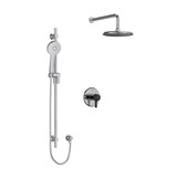 DISCONTINUED Momenti Type T/P (Thermostatic/Pressure Balance) 1/2 Inch Coaxial 2-Way System With Hand Shower And Shower Head - Chrome/Black | Model Number: KIT323MMRDJCBK-6-SPEX