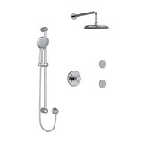 Georgian Type T/P (Thermostatic/Pressure Balance) 1/2 Inch Coaxial 3-Way System Hand Shower Rail Elbow Supply Shower Head And 2 Body Jets - Chrome with Cross Handles | Model Number: KIT3545GN+C-6-SPEX - Product Knockout