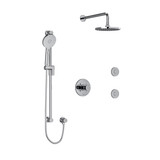DISCONTINUED-Riu Type T/P (Thermostatic/Pressure Balance) 1/2 Inch Coaxial 3-Way System Hand Shower Rail Elbow Supply Shower Head And 2 Body Jets - Chrome with Cross Handles | Model Number: KIT3545RUTM+C-6-EX - Product Knockout