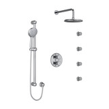 DISCONTINUED Georgian Type T/P (Thermostatic/Pressure Balance) Double Coaxial System With Hand Shower Rail 4 Body Jets And Shower Head - Chrome | Model Number: KIT446GN+C-6