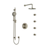 DISCONTINUED-Pallace Type T/P (Thermostatic/Pressure Balance) Double Coaxial System With Hand Shower Rail 4 Body Jets And Shower Head - Brushed Nickel | Model Number: KIT446PATMBN - Product Knockout