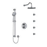 DISCONTINUED Retro Type T/P (Thermostatic/Pressure Balance) Double Coaxial System With Hand Shower Rail 4 Body Jets And Shower Head - Chrome | Model Number: KIT446RT+C