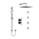 DISCONTINUED Zendo Type T/P (Thermostatic/Pressure Balance) 3/4 Inch Double Coaxial System With Hand Shower Rail 4 Body Jets And Shower Head - Chrome | Model Number: KIT483ZOTQC