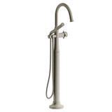 DISCONTINUED 2-way Type T (thermostatic) coaxial floor-mount tub filler With Handshower - Brushed Nickel | Model Number: MMRD39+BN