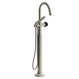DISCONTINUED 2-way Type T (thermostatic) coaxial floor-mount tub filler With Handshower - Brushed Nickel/Black | Model Number: MMRD39+BNBK-SPEX