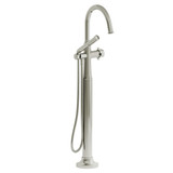 DISCONTINUED 2-way Type T (thermostatic) coaxial floor-mount tub filler With Handshower - Polished Nickel | Model Number: MMRD39XPN