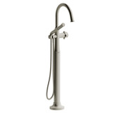 DISCONTINUED 2-way Type T (thermostatic) coaxial floor-mount tub filler With Handshower - Brushed Nickel | Model Number: MMRD39XBN-EX