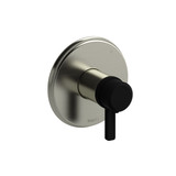 Momenti 3-Way Type T/P (Thermostatic/Pressure Balance) Coaxial Complete Valve - Brushed Nickel and Black with J-Shaped Handles | Model Number: MMRD45JBNBK-EX - Product Knockout