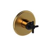 Momenti Type P (Pressure Balance) Complete Valve - Brushed Gold and Black with Cross Handles | Model Number: MMRD51+BGBK-EX - Product Knockout