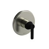 Momenti Type P (Pressure Balance) Complete Valve - Brushed Nickel and Black with J-Shaped Handles | Model Number: MMRD51JBNBK-EX - Product Knockout