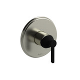 Momenti Type P (Pressure Balance) Complete Valve - Brushed Nickel and Black with Lever Handles | Model Number: MMRD51LBNBK-EX - Product Knockout
