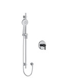 Momenti Type P (Pressure Balance) Shower - Chrome and Black with J-Shaped Handles | Model Number: MMRD54JCBK-EX - Product Knockout