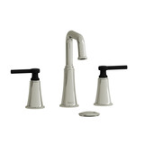 Momenti 8 Inch Bathroom Faucet - Polished Nickel and Black with Lever Handles | Model Number: MMSQ08LPNBK-05 - Product Knockout