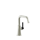 Momenti Single Hole Bathroom Faucet - Polished Nickel and Black with Lever Handles | Model Number: MMSQS00LPNBK-05 - Product Knockout