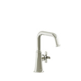 Momenti Single Hole Bathroom Faucet - Polished Nickel with X-Shaped Handles | Model Number: MMSQS00XPN-05 - Product Knockout
