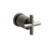 DISCONTINUED-Pallace 1/2 Inch Shut-Off Valve - Brushed Nickel with Cross Handles | Model Number: PATM20+BN - Product Knockout
