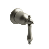 DISCONTINUED-Retro 1/2 Inch Shut-Off Valve - Brushed Nickel with Lever Handles | Model Number: RT20LBN - Product Knockout