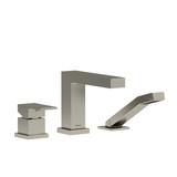 Kubik 3-Piece Deck-Mount Tub Filler With Hand Shower Trim - Brushed Nickel | Model Number: TUS10BN - Product Knockout