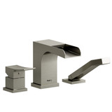 Zendo 3-Piece Deck-Mount Tub Filler Open Spout With Hand Shower - Brushed Nickel | Model Number: ZOOP10BN - Product Knockout
