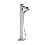 Zendo Floor-Mount Type T/P (Thermo/Pressure Balance) Coaxial Open Spout Tub Filler with Hand Shower - Chrome | Model Number: ZOOP37C-SPEX - Product Knockout