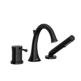 Edge 3-Piece Deck-Mount Tub Filler With Handshower and PEX Connection - Black | Model Number: ED10BK-SPEX - Product Knockout