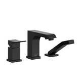 Zendo 3-Piece Type P (Pressure Balance) Deck-Mount Tub Filler With Hand Shower and Expansion PEX Connection - Black | Model Number: ZO16BK-EX - Product Knockout