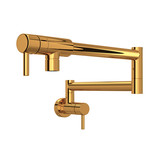 Modern Pot Filler - Italian Brass with Metal Lever Handle | Model Number: QL66L-IB-2 - Product Knockout