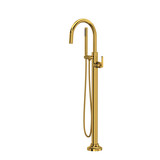 Apothecary Single Hole Floor Mount Tub Filler Trim - Unlacquered Brass | Model Number: TAP05HF1LMULB - Product Knockout
