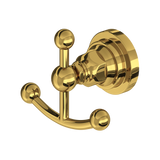 San Giovanni Double Robe Hook - Unlacquered Brass | A1481LIULB