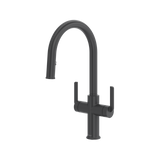Authentica™ Two Handle Pull-Down Kitchen Faucet With C-Spout - Black | Model Number: AU801BK