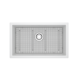 Fonsa™ 30" Quartz Single Bowl Undermount Kitchen Sink - White | Model Number: FAUM3018WH