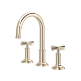 San Giovanni™ Widespread Lavatory Faucet With C-Spout - Satin Nickel | Model Number: SG08D3XMSTN