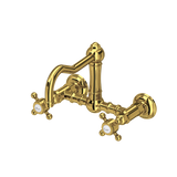 DISCONTINUED Acqui® Wall Mount Bridge Kitchen Faucet With Column Spout - Unlacquered Brass | Model Number: A1456XMULB-2