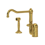 DISCONTINUED Acqui® Extended Spout Kitchen Faucet With Side Spray - Unlacquered Brass | Model Number: A3608/11LMWSULB-2