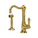 Acqui® Kitchen Faucet With Side Spray - Unlacquered Brass | Model Number: A3650LMWSULB-2