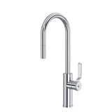 Myrina™ Pull-Down Bar/Food Prep Kitchen Faucet With C-Spout - Polished Chrome | Model Number: MY65D1LMAPC