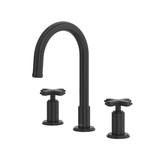 Manifesto™ Widespread Lavatory Faucet With C-Spout - Black | Model Number: MFRD08+BK