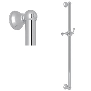36 Inch Decorative Grab Bar with Lever Handle Slider - Polished Chrome | Model Number: 1270APC - Product Knockout