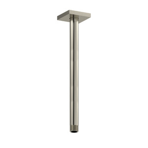 12 Inch Ceiling Mount Shower Arm With Square Escutcheon  - Brushed Nickel | Model Number: 517BN - Product Knockout