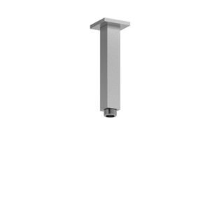 6 Inch Ceiling Mount Shower Arm With Square Escutcheon  - Brushed Chrome | Model Number: 548BC - Product Knockout