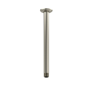 12 Inch Ceiling Mount Shower Arm With Round Escutcheon  - Brushed Nickel | Model Number: 557BN - Product Knockout