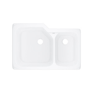 Allia Fireclay 2 Bowl Undermount Kitchen Sink - White | Model Number: 6337-00 - Product Knockout