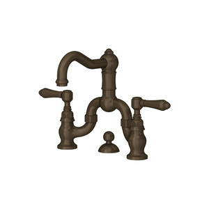 Robinet de salle de bain Bridge pour installation sur comptoir Acqui - Tuscan Brass - Laiton toscan avec poignée à levier en métal  | Numéro de modèle: A1419LMTCB-2 - Produit épuisé