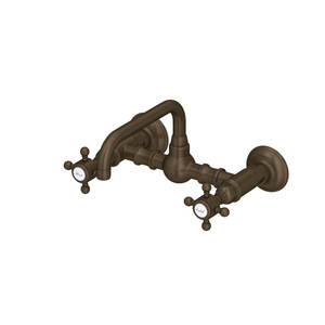 Acqui® Wall Mount Bridge Lavatory Faucet With U-Spout - Tuscan Brass | Model Number: A1423XMTCB-2