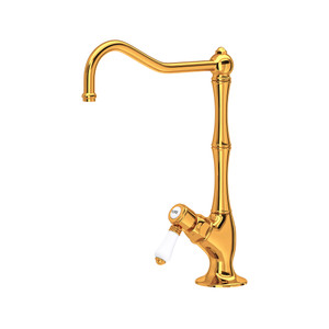 Acqui Column Spout Filter Faucet - Italian Brass with White Porcelain Lever Handle | Model Number: A1435LPIB-2 - Product Knockout