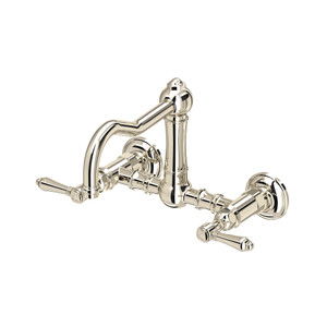 DISCONTINUED Acqui® Wall Mount Bridge Kitchen Faucet With Column Spout - Polished Nickel | Model Number: A1456LMPN-2