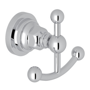 San Giovanni Wall Mount Double Robe Hook - Polished Chrome | Model Number: A1481LIAPC