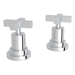 DISCONTINUED-Lombardia Set of Hot and Cold 1/2 Inch Sidevalves - Polished Chrome with Cross Handle | Model Number: A2211XMAPC - Product Knockout