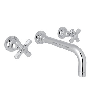 San Giovanni Wall Mount Widespread Bathroom Faucet - Polished Chrome with Cross Handle | Model Number: A2307XMAPCTO-2 - Product Knockout