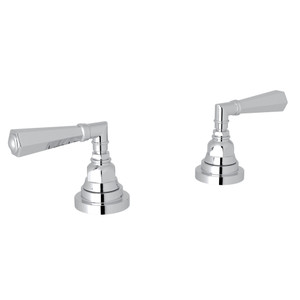 DISCONTINUED-San Giovanni Set of Hot and Cold 1/2 Inch Sidevalves - Polished Chrome with Metal Lever Handle | Model Number: A2311LMAPC - Product Knockout